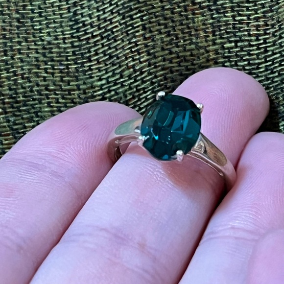 Chuck Clemency Green Emerald Sterling Silver 925 Designer Size 5 3/4 Ring - Picture 2 of 6